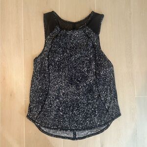 LULULEMON Black and White Speckled Tank Top
